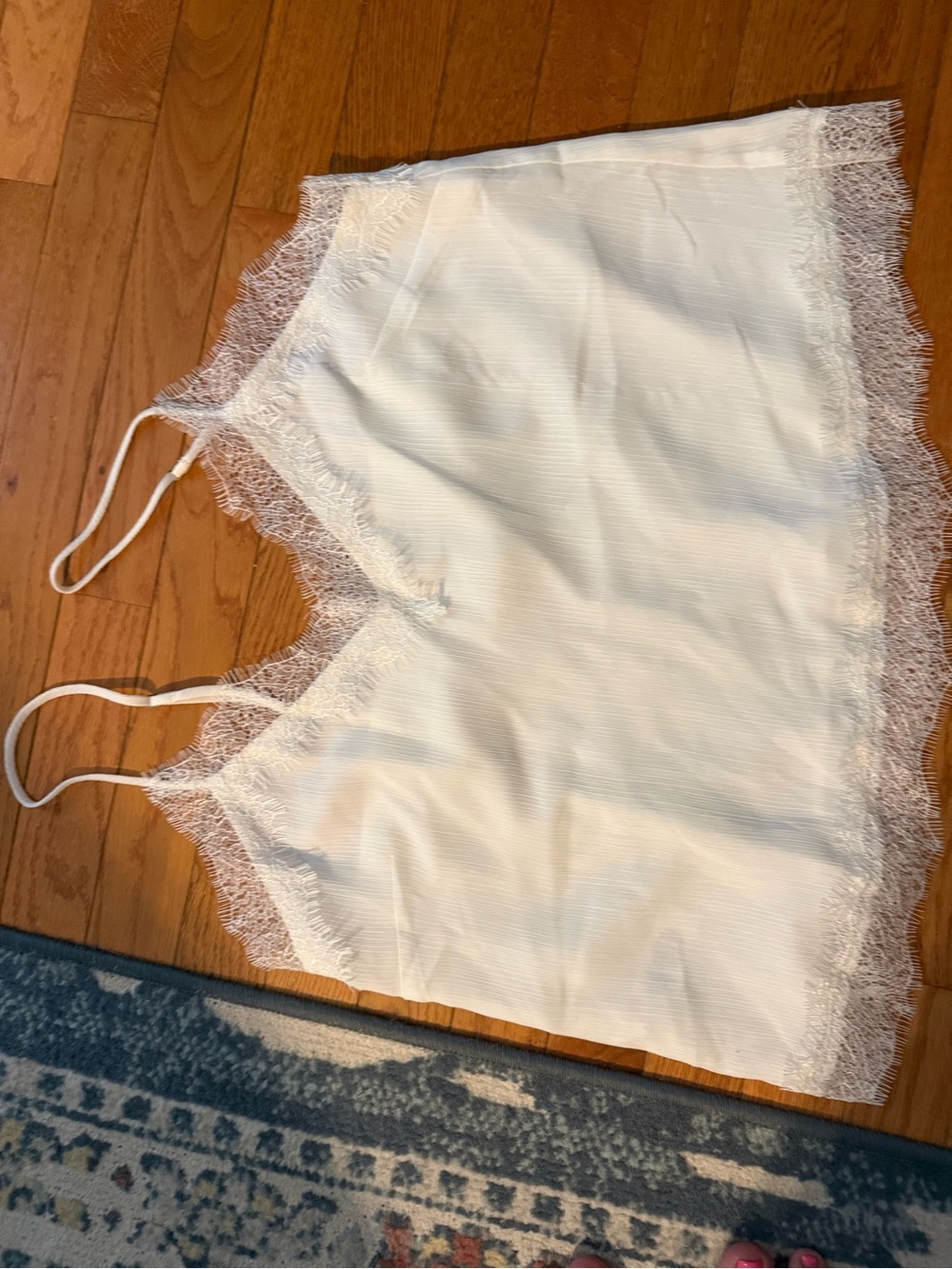 LOFT White Lace-Trim Slip Camisole